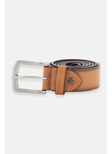 Buy Men Stud Leather Belt, Tan in UAE