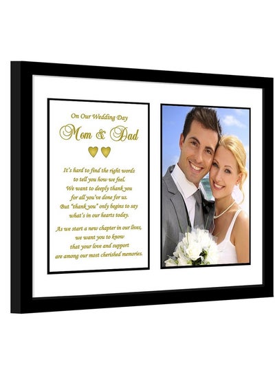 Buy Parent Thank You Wedding Gift Sweet Poem From Bride And Groom To Mom And Dad In 8X10 Inch Frame Add 4X6 Inch Photo in UAE