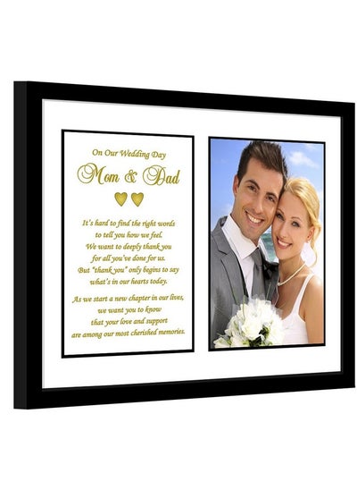 Buy Parent Thank You Wedding Gift Sweet Poem From Bride And Groom To Mom And Dad In 8X10 Inch Frame Add 4X6 Inch Photo in UAE