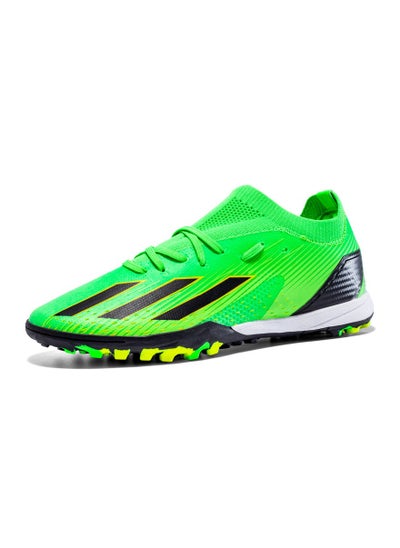 Buy Leather football shoes, men's Messi grass short spike football shoes, adult students shredded spike children's game shoes in Saudi Arabia