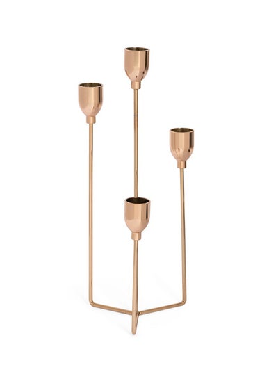 اشتري Dunes Candle Holder, Gold - 29 cm في الامارات