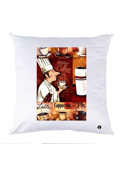 Buy Printed Pillow Polyester White 30x30cm in Egypt