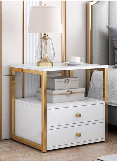 Buy 40*34*50cm Nightstand Modern European-style Bedside Table Night Stand Coffee Table And Side Table With Storage Drawer And Shelf For Bedroom Living Room in Saudi Arabia