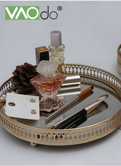 اشتري Mirrored Tray, Decorative Mirror for Perfume Organizer, Jewelry Dresser Organizer Trays, 17.5x5CM في الامارات