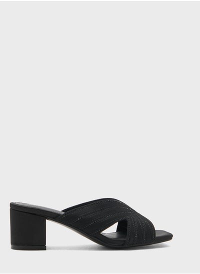 اشتري Diamante Stitch Cutout Mule Sandal في الامارات