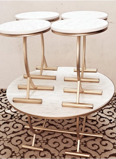 Buy 5-Pcs Round Shape Coffee Table Set in Saudi Arabia