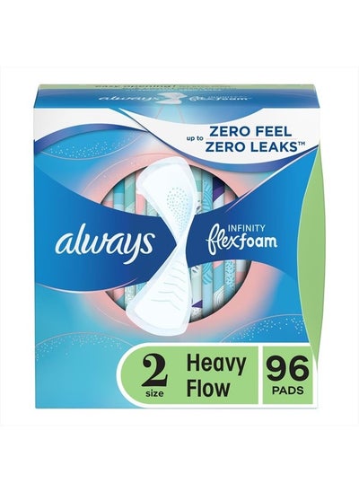 Buy Infinity Flexfoam Feminine Pads for Women, Size 2, Heavy, without wings, Unscented, 32ct X 3 Packs (96 Count Total) in UAE