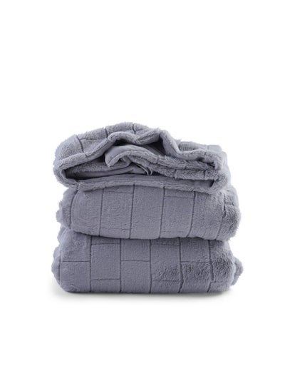 Buy Helen Plush Blanket 150X200cm - Grey in UAE