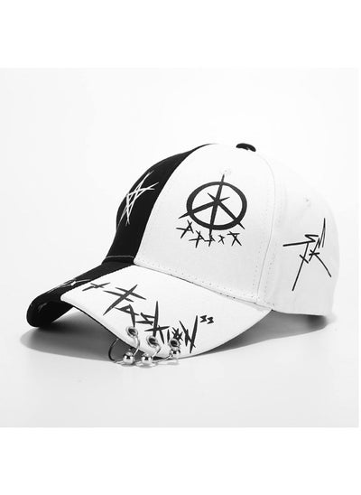 اشتري KASTWAVE Unisex Graffiti Baseball Cap, K-pop Boys Outdoor Snapback Hat, Black White Hiphop Hat, Trucker hat for unisex, Adjustable Size for Running Workouts and Outdoor Activities All Seasons في الامارات