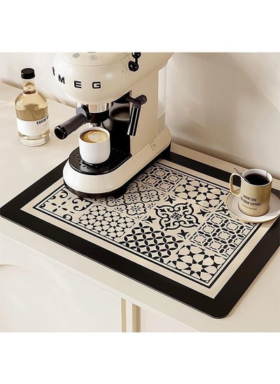 Buy Coffee Maker Mat, Absorbent Dish Drying Mat, Non-slip Rubber Mat, Easy to Clean, Counter Protector Spill Mat, For Kitchen Counter Coffee Bar Accessories 40x30cm in Saudi Arabia