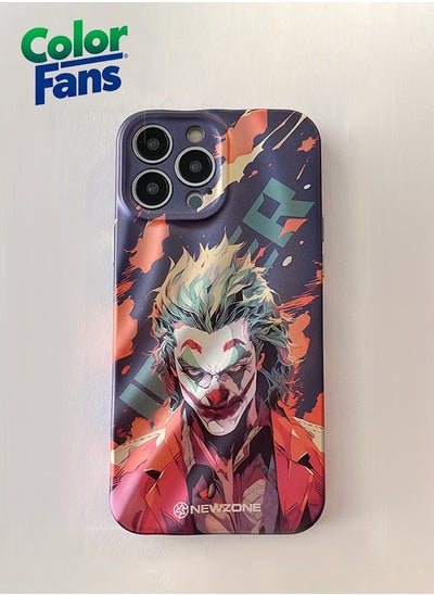 اشتري Apple iPhone 14 Pro Max Case with Three-Dimensional Wavy Pattern - Vertical Angry red-eyed joker Phone Case in Blue and Red في الامارات