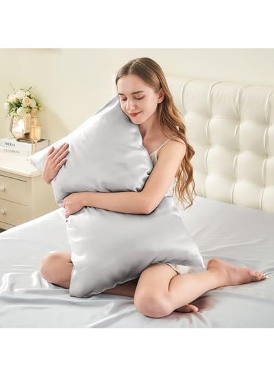 Buy Silver silk washable beauty pillow case *2 pieces in Saudi Arabia