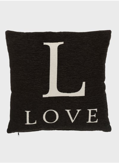 Buy Love Prefilled Chenille Jacquard Cushion 45x45cm in UAE