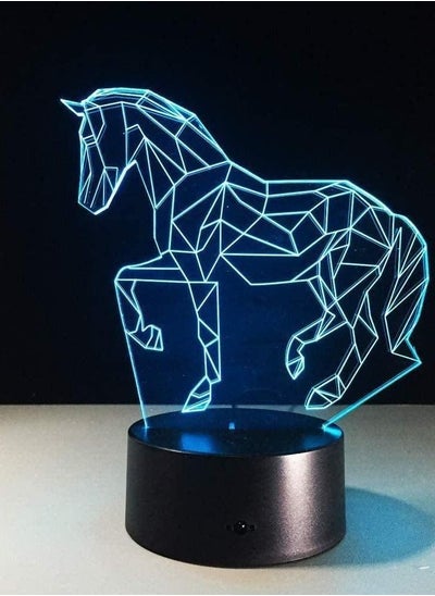 اشتري 3D horse Remote Control Multicolor Night Lights 3D Optical Illusion Lamps 16 Colors LED Lamps Home Bedroom Birthday Party Gifts Art Deco Choices for Boys Girls Children في الامارات