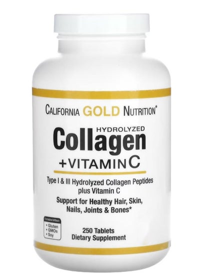 Buy Collagen Peptides Plus Vitamin C Dietary Supplement - 250 Tablets in Saudi Arabia