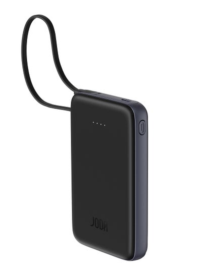 Buy JODA 10000mAh 20W PD Power Bank with Built-in Cable Black in Saudi Arabia