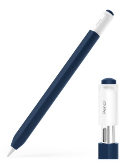 Buy For Apple Pencil (USB-C) Transparent Jelly Stylus Protective Cover(Midnight Blue ) in UAE