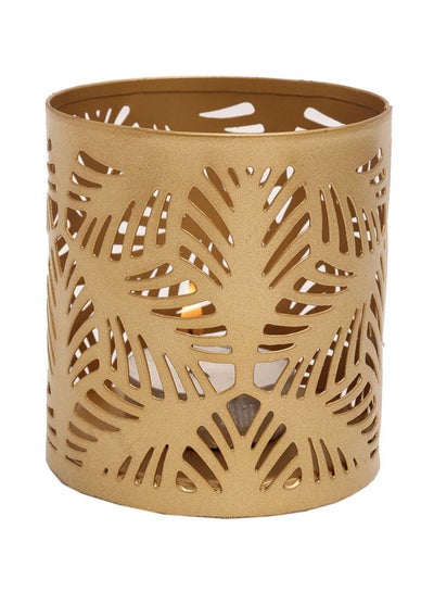 اشتري Leaf Design Antique Metal Tealight Candle Holder في الامارات