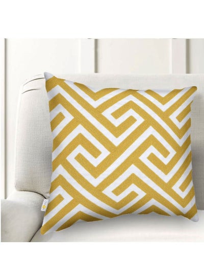 Buy 2 Piece Embroidered Cushion Cover (45X45 cm) without filler Yellow in Saudi Arabia