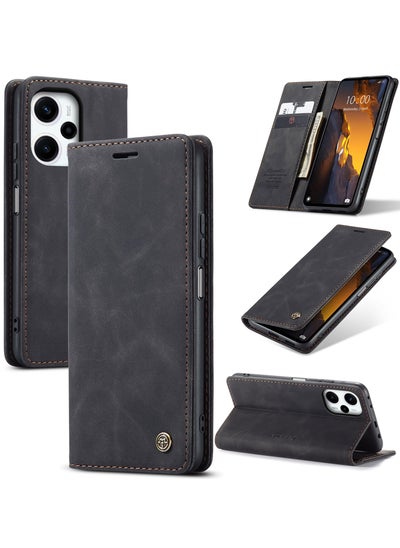 Buy CaseMe Redmi Note 12 Turbo 5G/ Xiaomi Poco F5 5G Wallet Case Book Folding Flip Folio Case with Magnetic Kickstand Card Slots Protective Cover - Black in Egypt