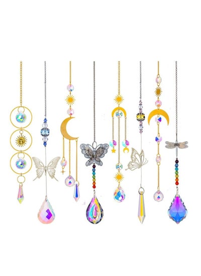 اشتري 8Pcs Sun Catchers with Crystals Hanging Prism for Indoor Window Garden Ornaments Home Party Decor في السعودية