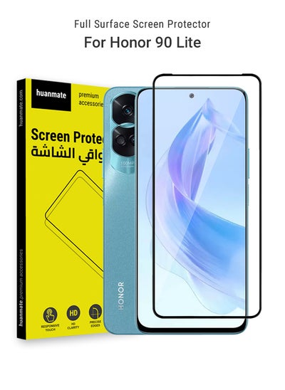 Buy Edge to Edge Full Surface Screen Protector For Honor 90 Lite Black/Clear in Saudi Arabia