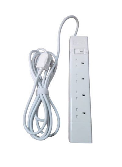 Buy Electrical connection of 4 sockets white 5 meters in Saudi Arabia