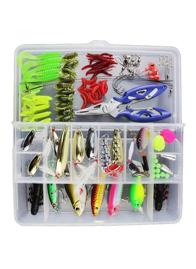 Buy 120 PCS Fishing Lures Mixed Including Spinners,VIB,Treble Hooks,Single Hooks,Swivels,Pliers and Tackle Box in Saudi Arabia