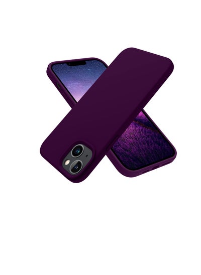 Buy Liquid Silicone Case Compatible with Apple Iphone 14 Plus 6.7 Inch Gel Rubber Full Body and Drop Protection Case (Purple) in Egypt