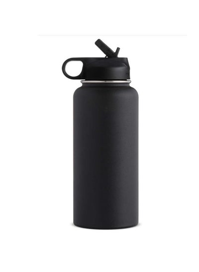 اشتري Water Bottle 946 ml (32 oz) with Flex Straw Cap - Vacuum Insulated Stainless Steel Water Bottle Flask - BPA-Free - Wide Mouth في السعودية