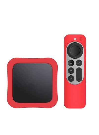 Buy Case Compatible with Apple TV 2021 Remote Sleeves (2nd Generation) With TV Box Case Skin (Red) in UAE