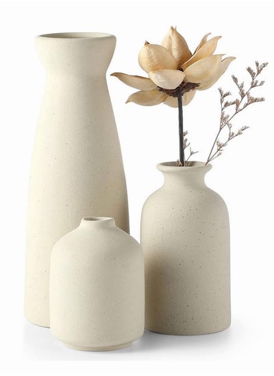 Buy 3 Set Black Ceramic vase Small Flower vases for Decor,Modern Home Decor, Vases for Decor,Pampas Grass Vase,Dried Flowers Vases,Living Room,Table Shelf, Centerpieces Decoration in Saudi Arabia