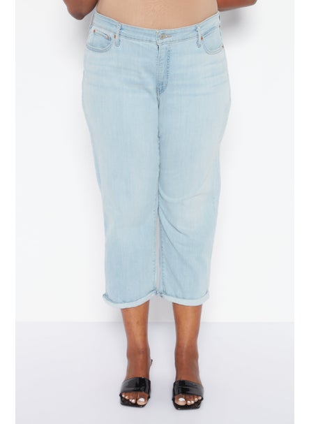 اشتري Women Plus Size Washed Denim Jean, Blue في الامارات