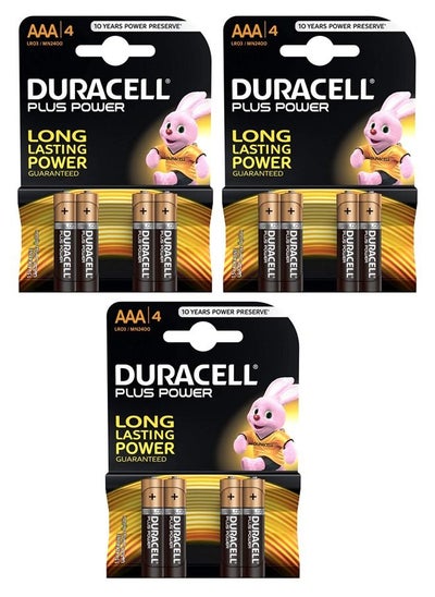 Buy 12 Duracell Plus Power Type AAA Battery in Saudi Arabia