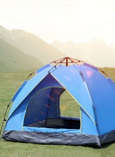 Buy Camping Tent, Automatic Instant Tent Pop Up Ultralight Dome Tent 4 Seasons Waterproof & Windproof Camping (2 -3 Person / Blue) in UAE