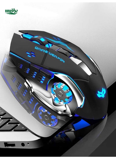 Buy 1pc 2.4g Wireless Rechargeable Silent Gaming Mouse With Type-c Charging Port Rgb Backlit For Office & Home Use, Compatible With Laptop Desktop Computer in Saudi Arabia