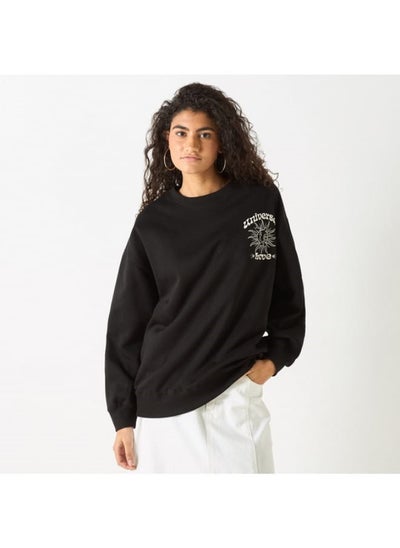 Buy Mickey Mouse Print Sweatshirt with Long Sleeves in UAE