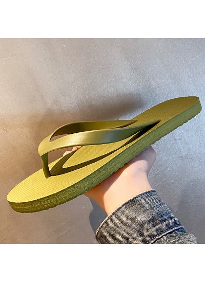 اشتري Chic Mens Summer Flip-Flops Casual Anti-Slip Flatgrass green grass green في السعودية