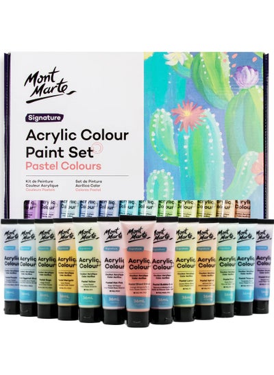 Buy Mont Marte Acrylic Colour Pastel Colours 24pc x 36ml in Saudi Arabia