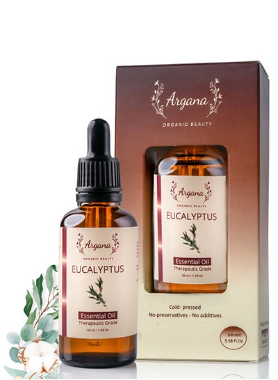 Buy Eucalyptus Essential Oil For Cold and Cough, Hair Growth, and Steam Distilled, 100% Pure & Natural 50 ml in UAE