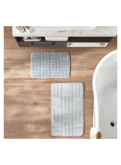 Buy Stripe Bath Mat - Set of 2. in Saudi Arabia