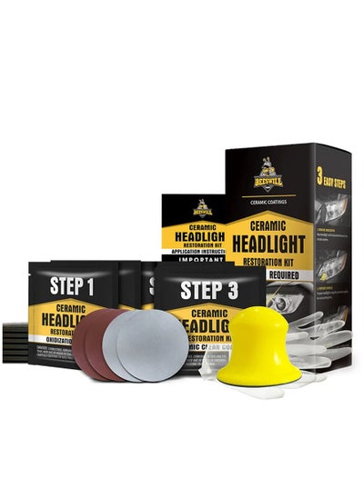 Buy BEESWILL Headlight Cleaner and  Restoration Kit Guaranteed to Last As Long As You Own Your Vehicle  Brings Headlights Back to Like New Condition . in UAE