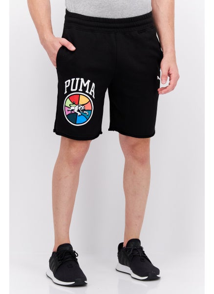 Buy Men Sportswear Fit Embroidered Logo Outdoor Short, Black Combo in UAE