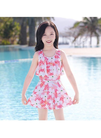 Buy M MIAOYAN Kids Swimwear Summer Girls One Piece Swim Dress Set in Saudi Arabia