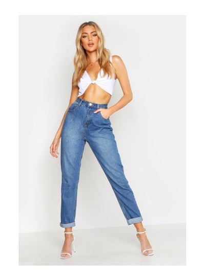 Buy High Rise Mid Wash Mom Jeans in UAE