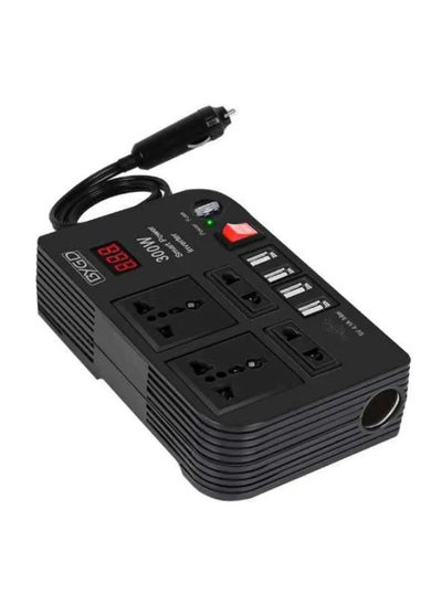 اشتري 300W Car Power Inverter DC 12V/24V to 220V AC with 4 USB Ports Fast Charging with 2 Universal Sockets with Multifunctional LED Display Photovoltaic Inverter في الامارات