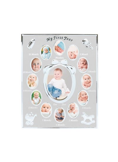 Buy Baby First Year Picture Frame First Year By Month Newborn Baby Registry Silver (96002) in UAE