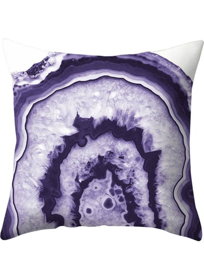 Buy Decorative Pillow Cover Purple/White 45x45cm in UAE