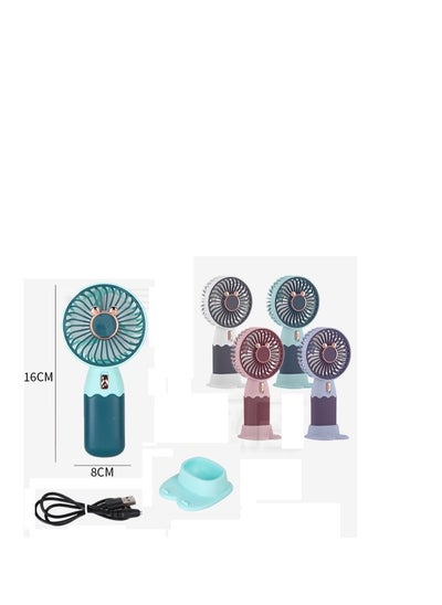 اشتري Portable Summer Mini Fan - Suitable For All Times - For Study, Office, Home And Outings - Rechargeable With Mobile Phone Holder في مصر