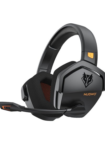 Buy G06 Wireless Gaming Headset,Over-Ear Gaming Headphone with Microphone for PS5, PS4, PC, and Switch, Ergonomic Design,Black/Orange in UAE